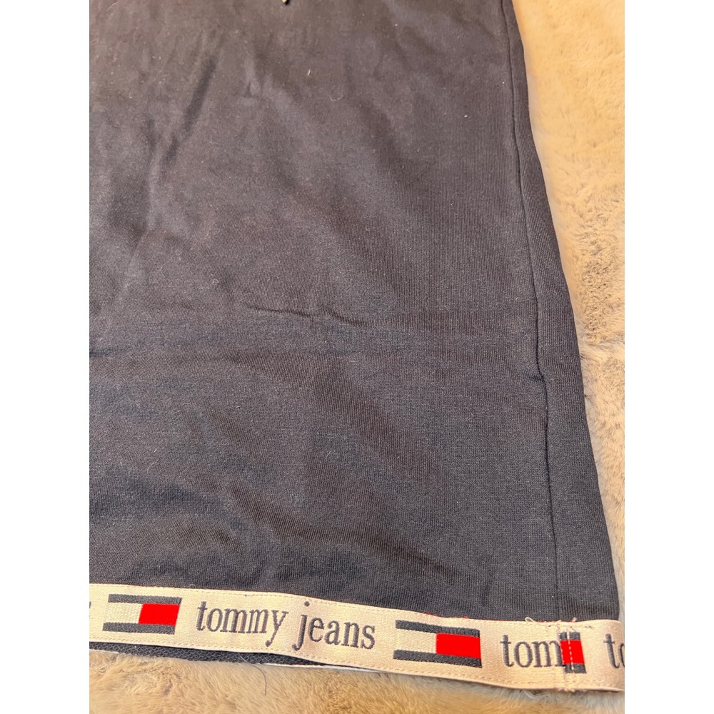 Tommy‎ Jeans Hoodie Dress Logo Tape Hem Short Sleeve Casual Size Blue - Picture 3 of 13